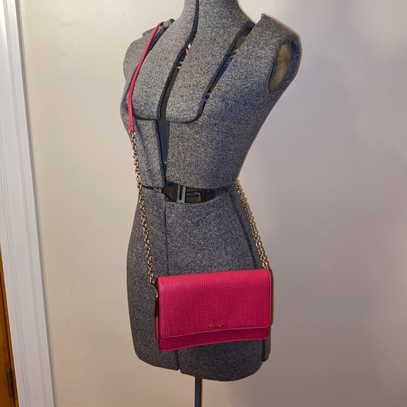 Coach Madison Embossed Pink Ruby Leather Cross Body Bag - Picture 2 of 6